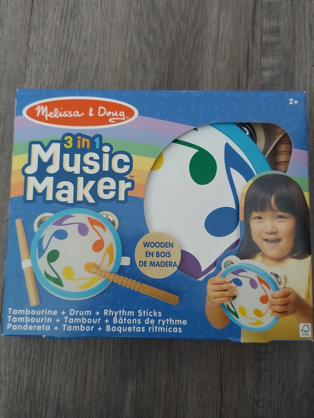 Melissa & Doug 3-in-1 Music Maker - Blue, Green, Yellow, Orange, Purple